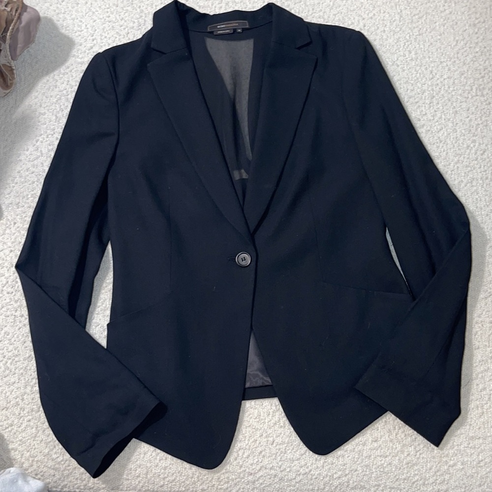BCBG MAXAZRIA Black blazer suit jacket sheer back Medium